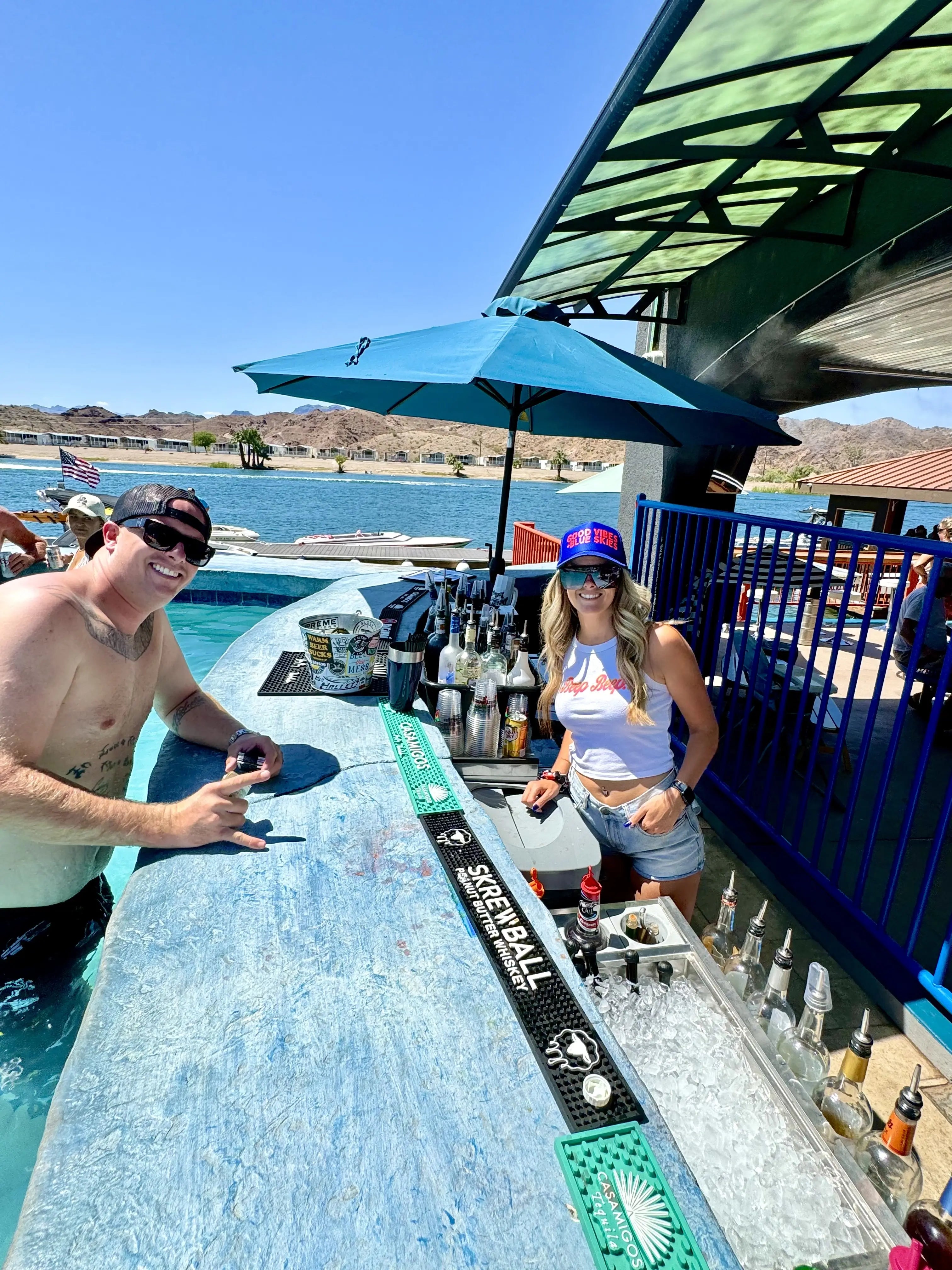 Roadrunner Resort Bar Pool Boat