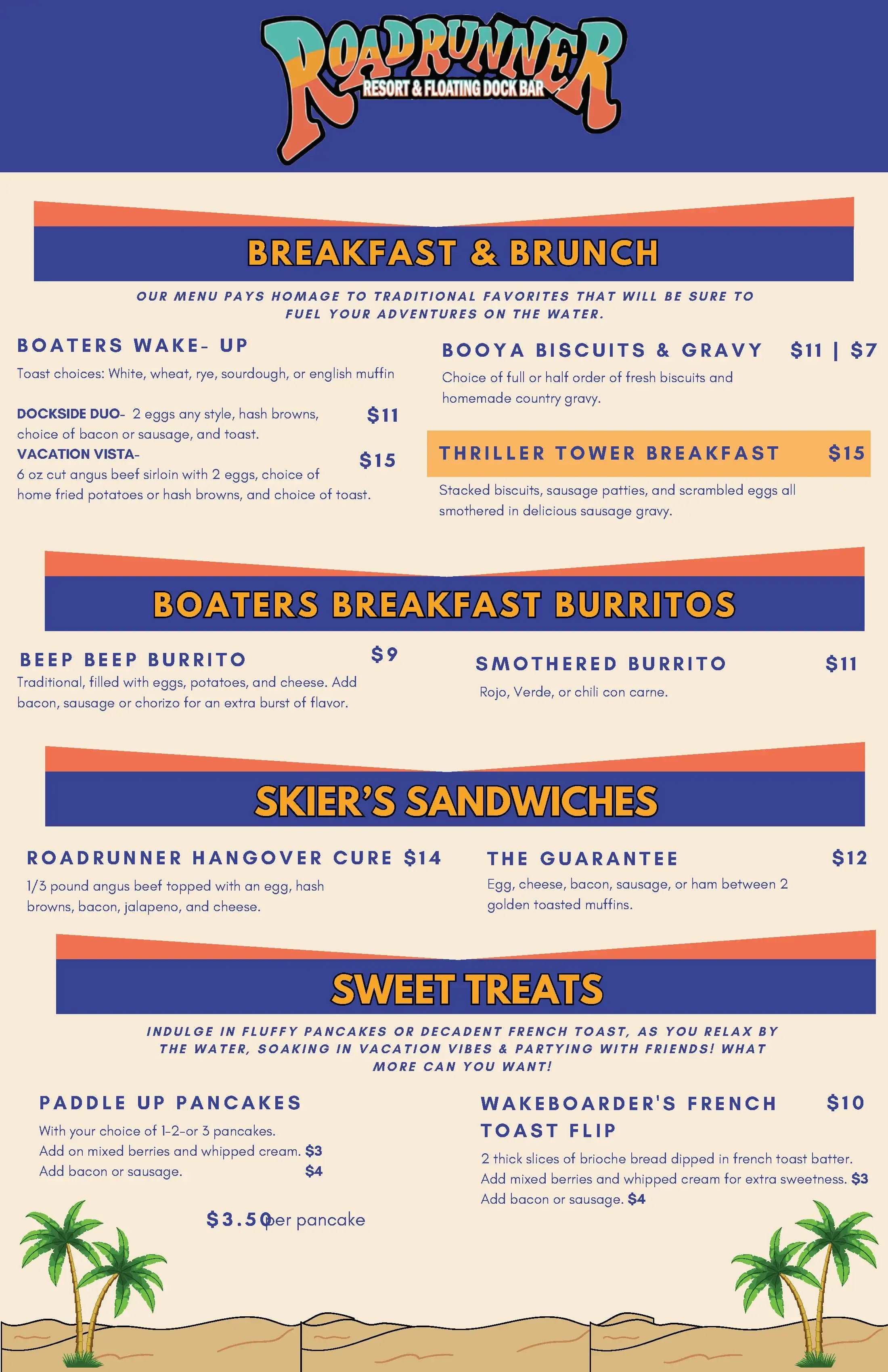 Roadrunner Resort Menu Food